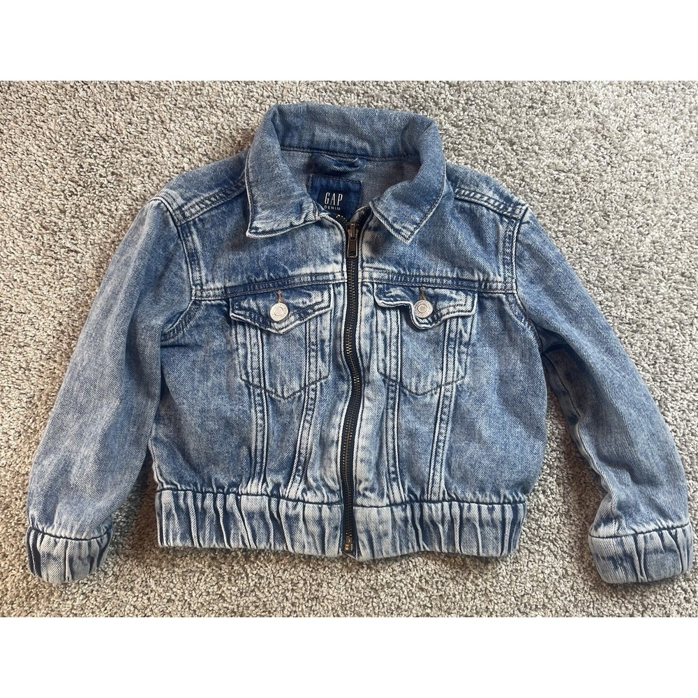 Gap Girls Denim Bomber Jacket Jean Jacket Sz XS
